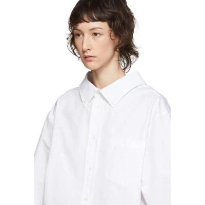 Shop Balenciaga White Swing Short Sleeve Shirt In 9000 White