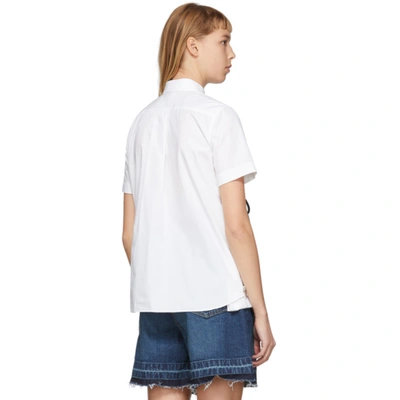 Shop Sacai White Poplin Belted Zip Shirt In 101 White