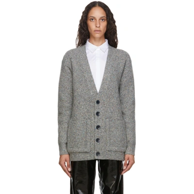 Shop Tibi Grey Eco Tweedy Oversized Cardigan In Heather Gre