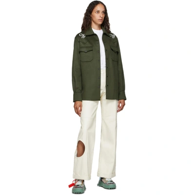 Shop Off-white Green Boxy Jacket