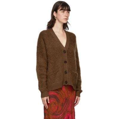 Shop Acne Studios Brown Mohair & Wool Cardigan In Cinnamon