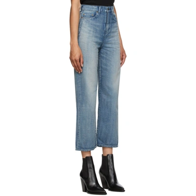 Shop Saint Laurent Blue Denim Original High-rise Jeans In 4987 Blue