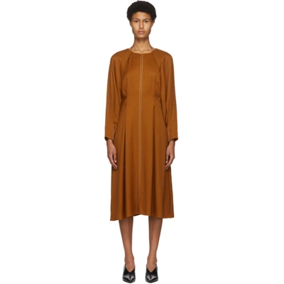 Shop Partow Orange River Mid-length Dress In Persimmon