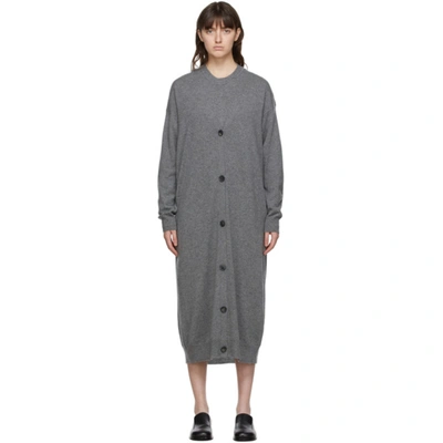 Shop The Row Grey Armando Long Cardigan In Dgm Dkgrey