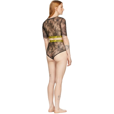 Shop Off-white Ssense Exclusive Black & Yellow Lace Two-piece Bodysuit In Black/yello