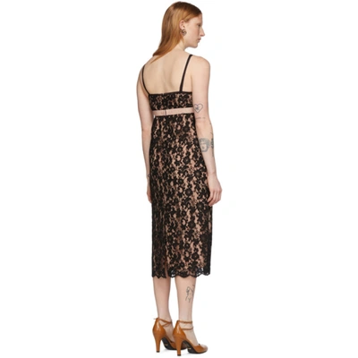 Shop Gucci Black Flower Lace Shell Dress In 1043 Black