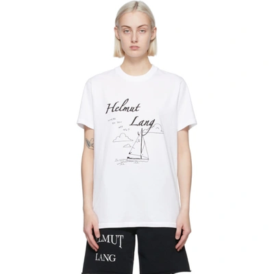 Shop Helmut Lang Ssense Exclusive White Saintwoods Edition Boat T-shirt In Chalk White