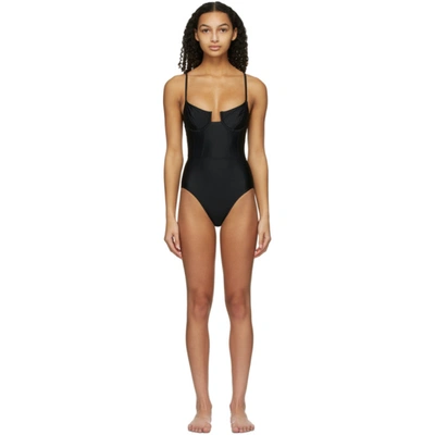 Shop Solid & Striped Black 'the Veronica' One-piece Swimsuit