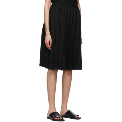 Shop Issey Miyake Black Pleats Panorama Shorts In 15 Black