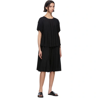 Shop Issey Miyake Black Pleats Panorama Shorts In 15 Black