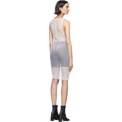 Shop Ann Demeulemeester White Sheer Foggy Knitted Tank Top In 001 White