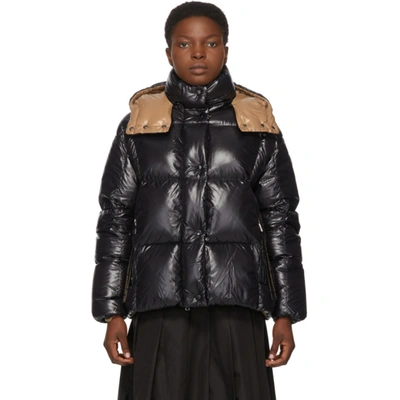 Shop Moncler Black & Brown Down Parana Coat In 999 Black