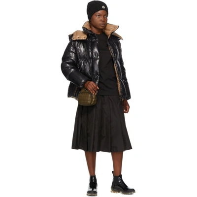 Shop Moncler Black & Brown Down Parana Coat In 999 Black