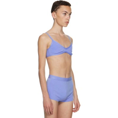 Shop Helmut Lang Blue Knit Bra In Cloudless