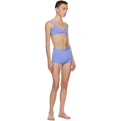 Shop Helmut Lang Blue Knit Bra In Cloudless