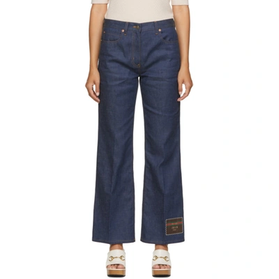 Shop Gucci Indigo Denim Boutique Jeans In 4759 Dark B