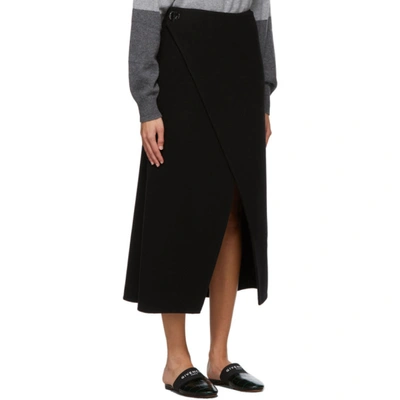 Shop Givenchy Black Wool Wrap Skirt In 001 Black