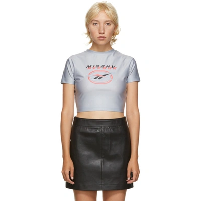 Shop Misbhv Grey Reebok Edition Cropped T-shirt In Cool Shadow