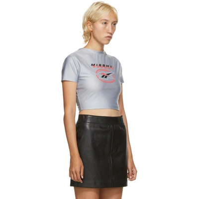 Shop Misbhv Grey Reebok Edition Cropped T-shirt In Cool Shadow