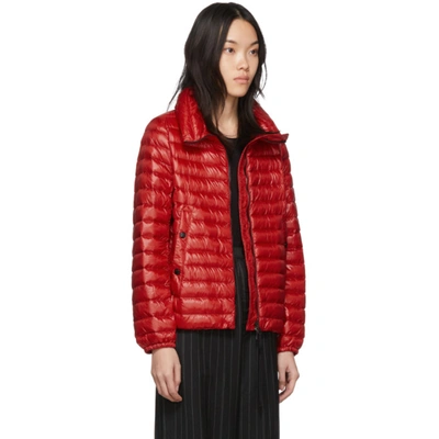 Shop Moncler Red Down Basane Jacket In 45d Red