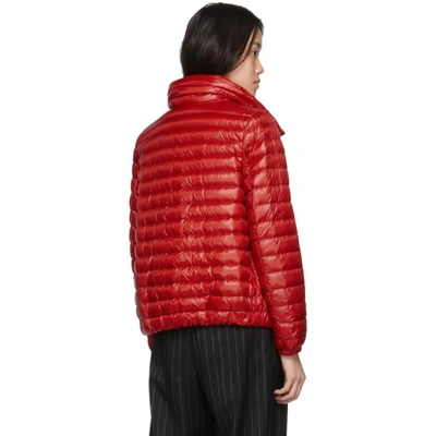 Shop Moncler Red Down Basane Jacket In 45d Red