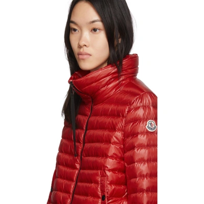 Shop Moncler Red Down Basane Jacket In 45d Red