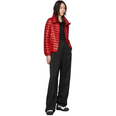 Shop Moncler Red Down Basane Jacket In 45d Red