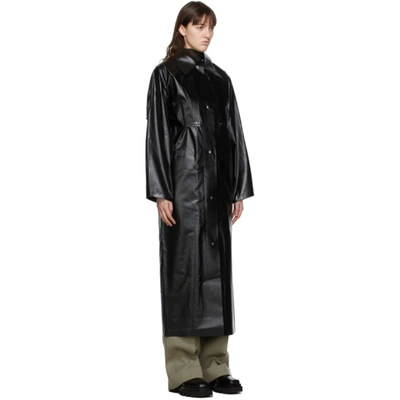Shop Kassl Editions Black Oil Long Coat In 0069 Black