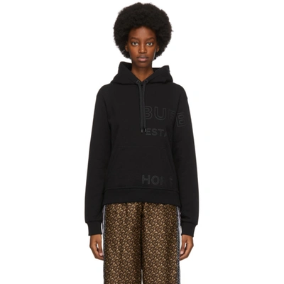 Shop Burberry Black Horseferry Hoodie