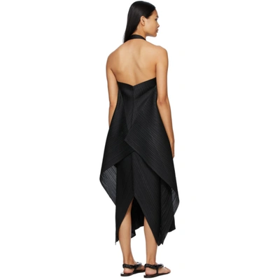 Shop Issey Miyake Black Echo Long Dress In 15 Black