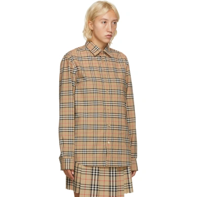 Shop Burberry Beige Vintage Check Simpson Shirt