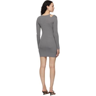 Shop Helmut Lang Grey Ring Dress In Steel