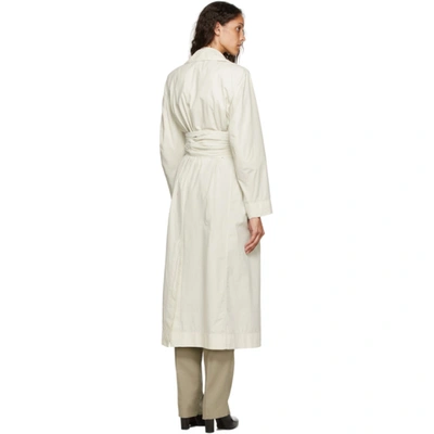 Shop Lemaire Off-white Cotton Dress Trench Coat In 903 Kraft G