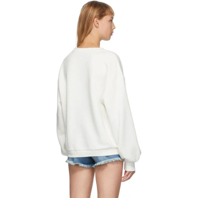 Shop Gucci Off-white 'beverly Hills' Sweatshirt In 9095 Sunlig