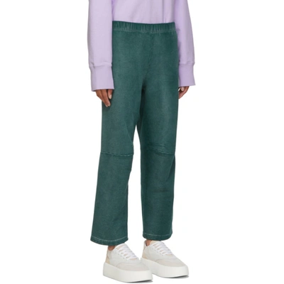 Shop Mm6 Maison Margiela Green Faded Lounge Pants In 650 Teal