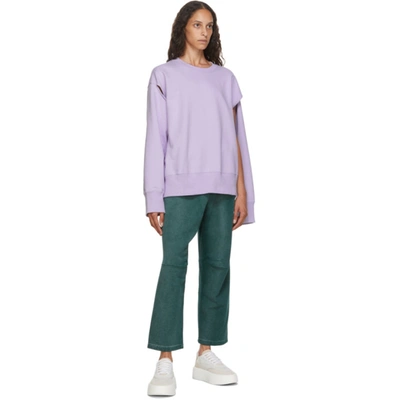 Shop Mm6 Maison Margiela Green Faded Lounge Pants In 650 Teal