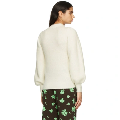 Shop Ganni Off-white Alpaca Soft Sweater In 135 Egret