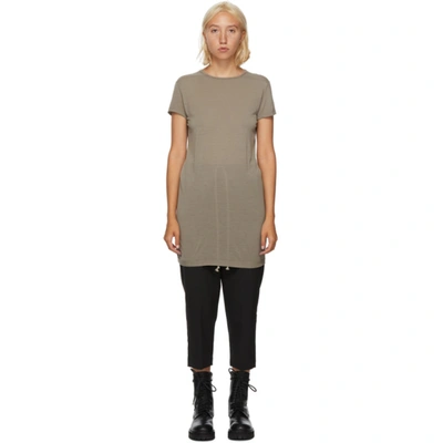 Shop Rick Owens Brown Silk Level T-shirt In 124 Dirt