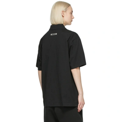 Shop Essentials Black Short Sleeve Polo In Stretch Limo