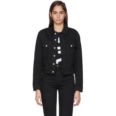 Shop Helmut Lang Black Denim Masc Trucker Jacket