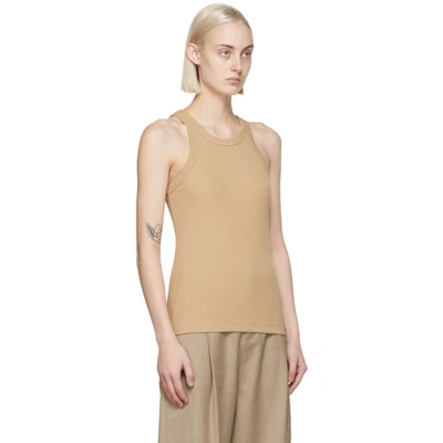 Shop Totême Beige Rib Espera Tank Top In 873 Beige