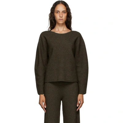 Shop Arch The Brown Cashmere & Wool Crewneck In D Brown