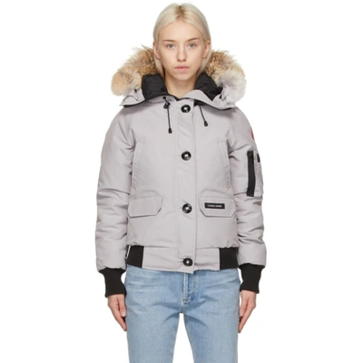 Shop Canada Goose Grey Down Chilliwack Bomber Jacket In 439 Moonsto