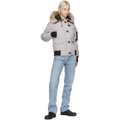 Shop Canada Goose Grey Down Chilliwack Bomber Jacket In 439 Moonsto