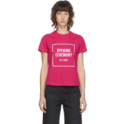 Shop Opening Ceremony Pink Box Logo T-shirt In Amethyst