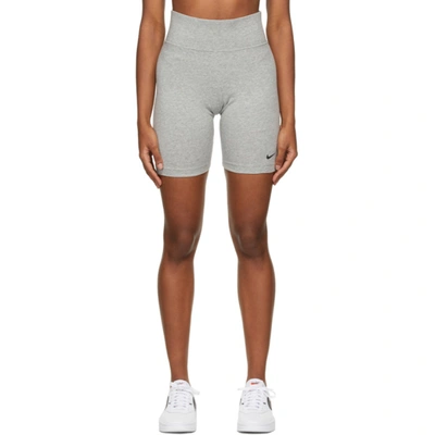 Shop Nike Grey Sportswear Leg-a-see Bike Shorts In Dk Grey Heather/bla