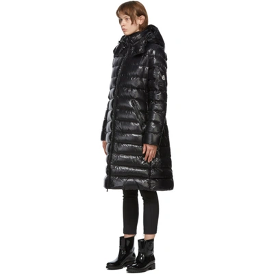 Shop Moncler Black Down Moka Coat In 999 Black