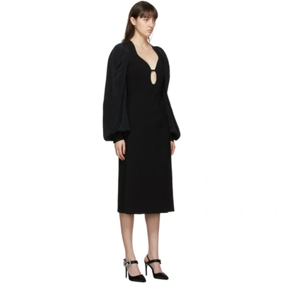 Shop Victoria Beckham Black Keyhole Midi Dress