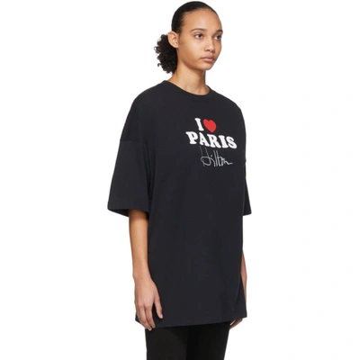 Shop Vetements Ssense Exclusive Black 'i Love Paris' T-shirt