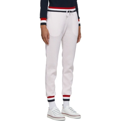 Shop Thom Browne Pink Seersucker Tricolor Waistband Lounge Pants In 640 Light P